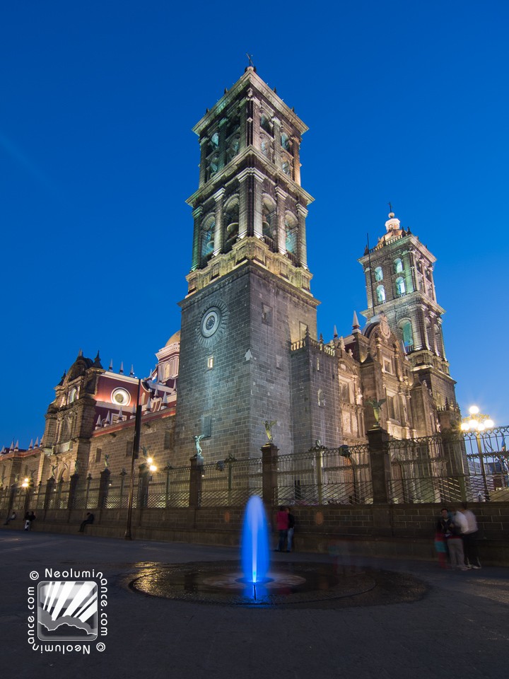 Puebla Cathedral at Dusk
